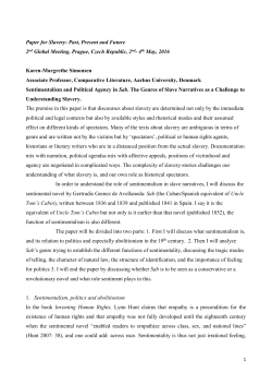 Paper for Slavery: Past, Present and Future 2nd Global Meeting