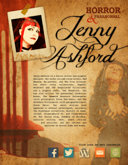 Jenny Ashford is a horror writer and graphic designer. Her books