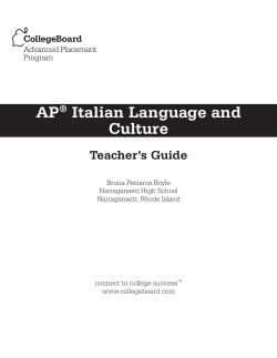 AP&reg; Italian Language and Culture - AP Central