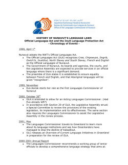 History of Nunavut`s Language Laws.