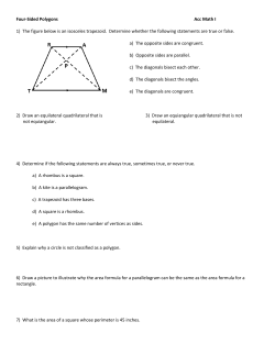 Four-Sided Polygons Acc Math I 1) The figure below is an isosceles