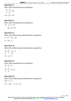 6 4 10 x y 3x 2y 10 + = + = 2x y 3 0 xy y 15 &minus; + = +