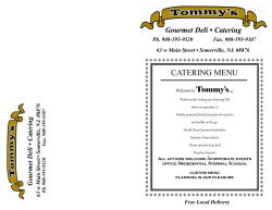 Tommy`s Catering Mailer