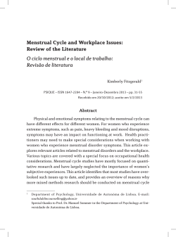 Menstrual Cycle and Workplace Issues: Review of the Literature O