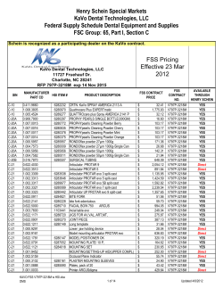 Henry Schein Special Markets KaVo Dental Technologies, LLC