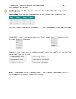 EB Stats Lesson 1 Measures of Center and Spread Name: Bk: ___