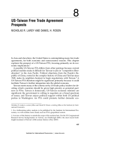 US-Taiwan Free Trade Agreement Prospects