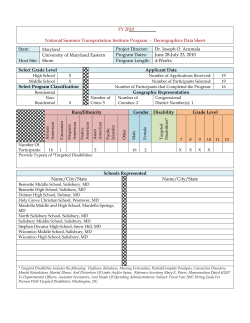 Demographics Data - University of Maryland Eastern Shore
