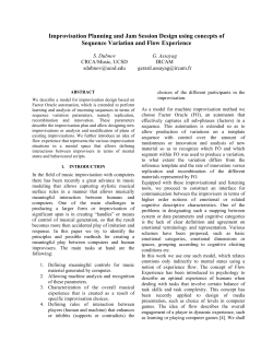 Improvisation Planning and Jam Session Design using concepts of