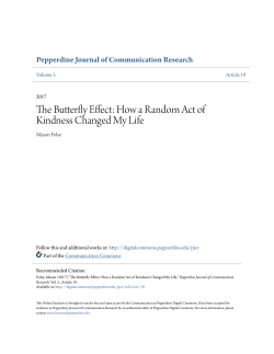 The Butterfly Effect: How a Random Act of Kindness Changed My Life