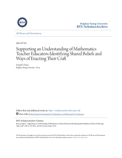 Supporting an Understanding of Mathematics Teacher Educators