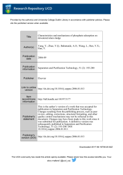 Title Characteristics and mechanisms of phosphate adsorption on