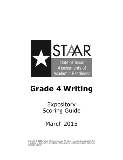 2015 STAAR Grade 4 Expository Scoring Guide