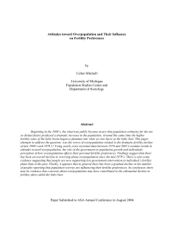 Attitudes toward Overpopulation and Their Influence on Fertility