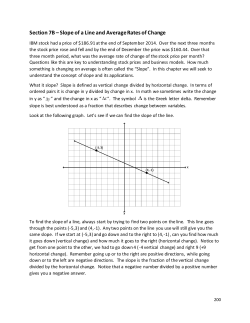 Section 7B &ndash; Slope of a Line and Average Rates of Change ∆
