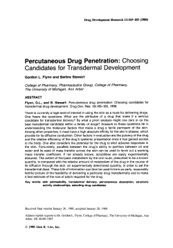 Percutaneous Drug Penetration - Deep Blue