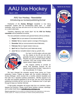 AAU Ice Hockey Newsletter