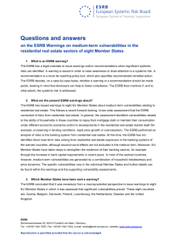 Questions and answers - European Systemic Risk Board