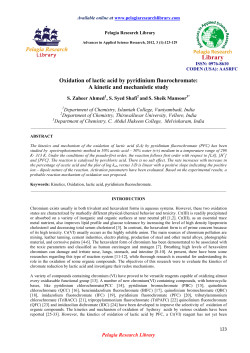Oxidation of lactic acid by pyridinium fluorochromate: A
