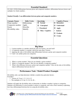 Standard for Prime and Composite Numbers