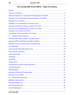 The Canada RSP (Form RSP2)