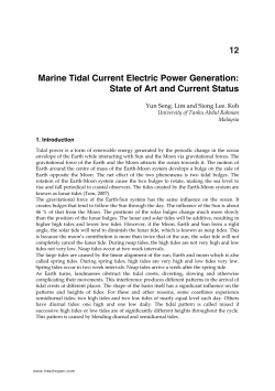 Marine Tidal Current Electric Power Generation: State