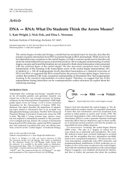 Article DNA &rarr; RNA: What Do Students Think the Arrow Means?