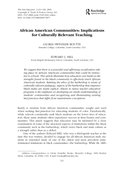 African American Communities: Implications for