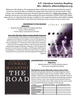 A.P. Literature Summer Reading Mrs. Aliberto