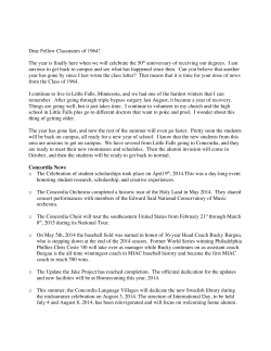 Dear Fellow Classmates of 1964! The year is