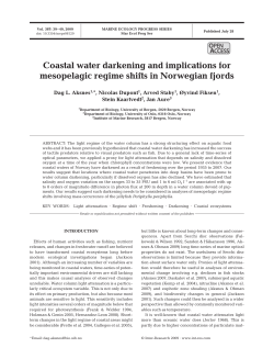 Coastal water darkening and implications for mesopelagic regime