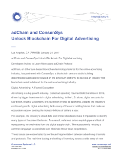 adChain and ConsenSys Unlock Blockchain For Digital Advertising &mdash;
