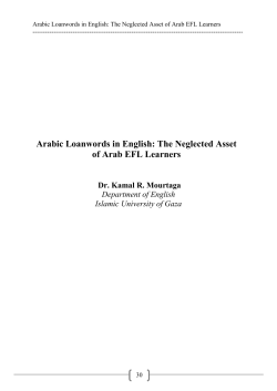 Arabic Loanwords in English The Neglected Asset of Arab EFL