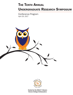 Tenth Annual URS Program - Sam Houston State University