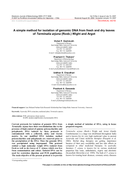 A simple method for isolation of genomic DNA