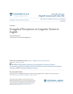 Evangelical Perceptions on Linguistic Sexism in English