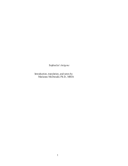 1 Sophocles` Antigone Introduction, translation, and notes by