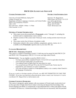 French 1 - UCO - The University of Central Oklahoma