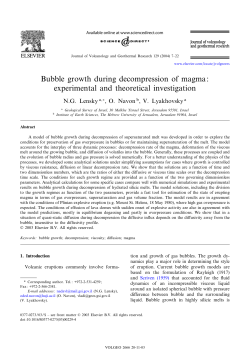 Bubble growth during decompression of magma: experimental and
