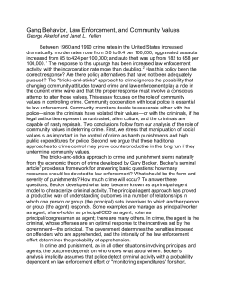 Gang Behavior, Law Enforcement, and Community Values
