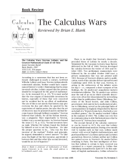 The Calculus Wars - American Mathematical Society