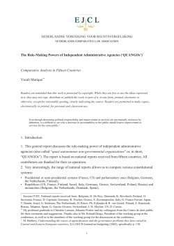 The Rule-Making Powers of Independent Administrative Agencies