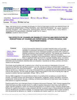 the effects of counselor disability status and reputation