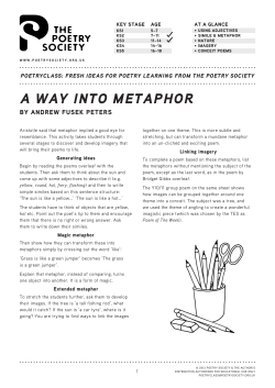 a WaY iNto metaphor - Poetry Class