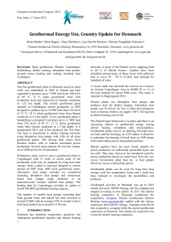 Geothermal Energy Use, Country Update for Denmark