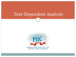 Creating Text Dependent Analysis Prompts
