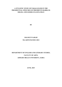 a stylistic study of parallelism in the presidential speeches of
