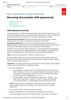Securing documents with passwords - ICTO