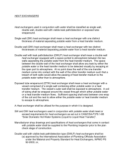 HEAT EXCHANGERS Heat exchangers used in conjunction with