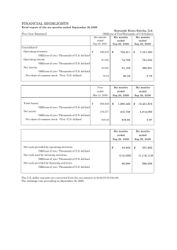 "K" Line Financial Highlights FY2008 2Q